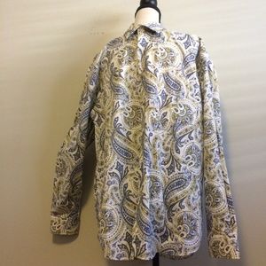 A. Flusser Sz L Paisley Casual Cotton Shirt Men